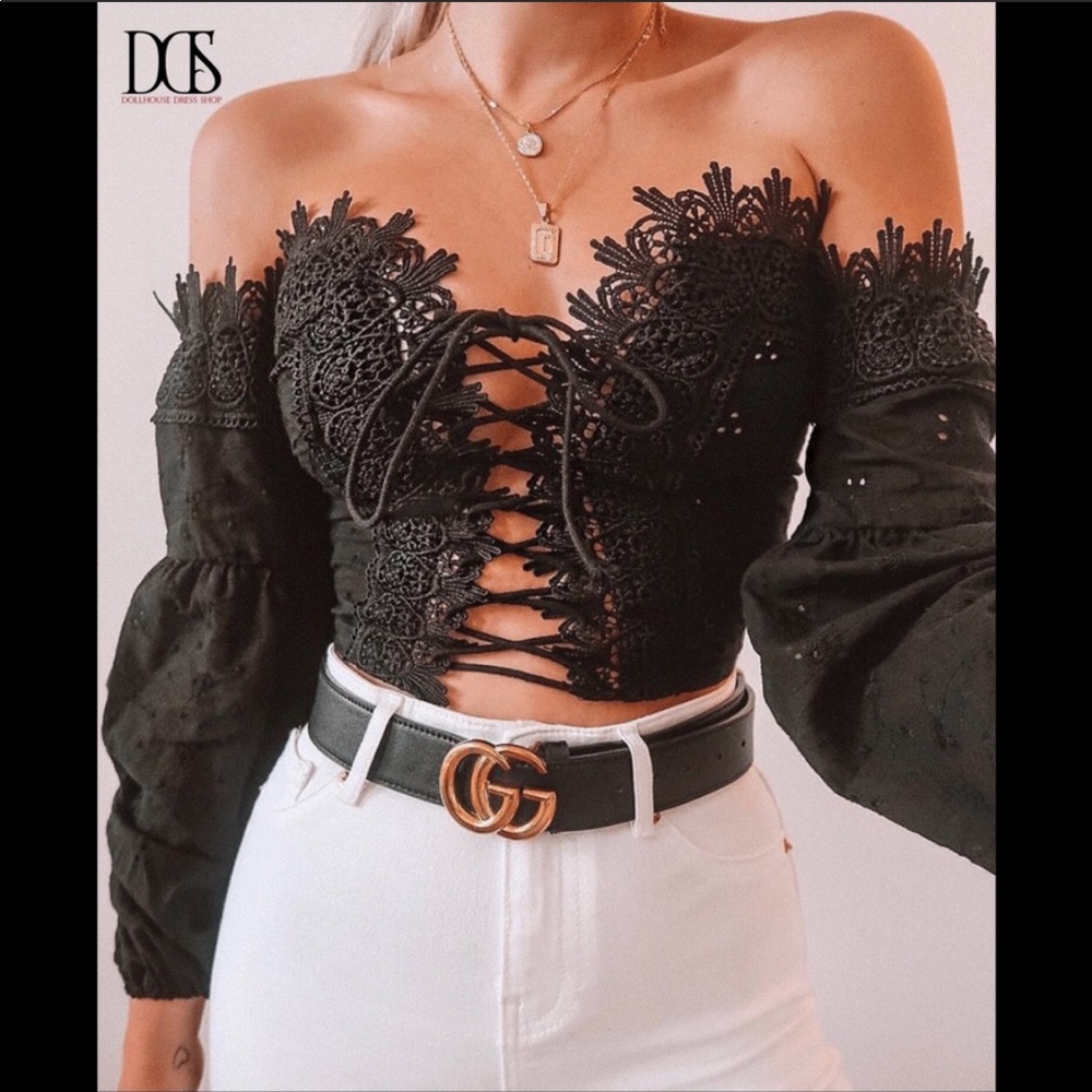 🔥 5 ⭐️ Reckless Love - Black Corset Crop Top - Picture 6 of 7